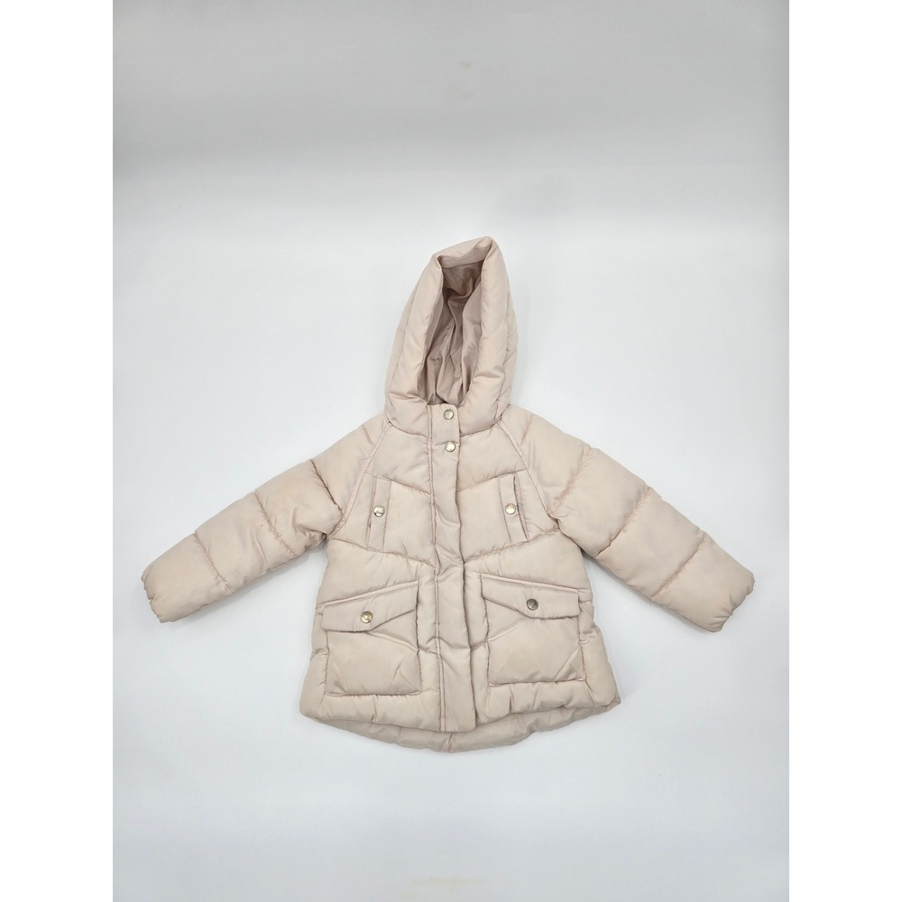 Zara Kids White Puffer Hooded Zipper Cozy Winter Chic Ski Resort Girls Jacket 5